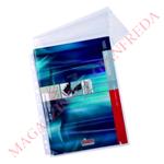 BUSTA A SOFFIETTO PORTA CATALOGO TRASPARENTE LISCIA 22X30 CON FORATURA UNIVERSALE E PATELLA DI CHIUSURA